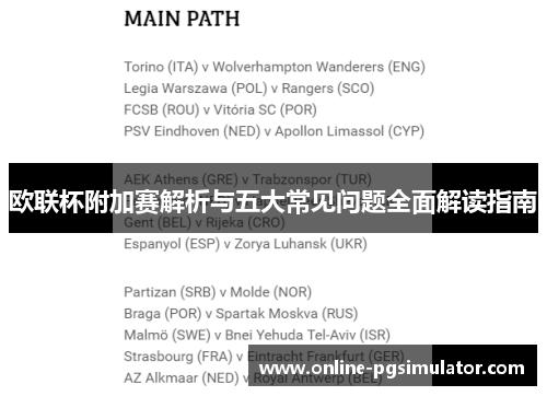 欧联杯附加赛解析与五大常见问题全面解读指南